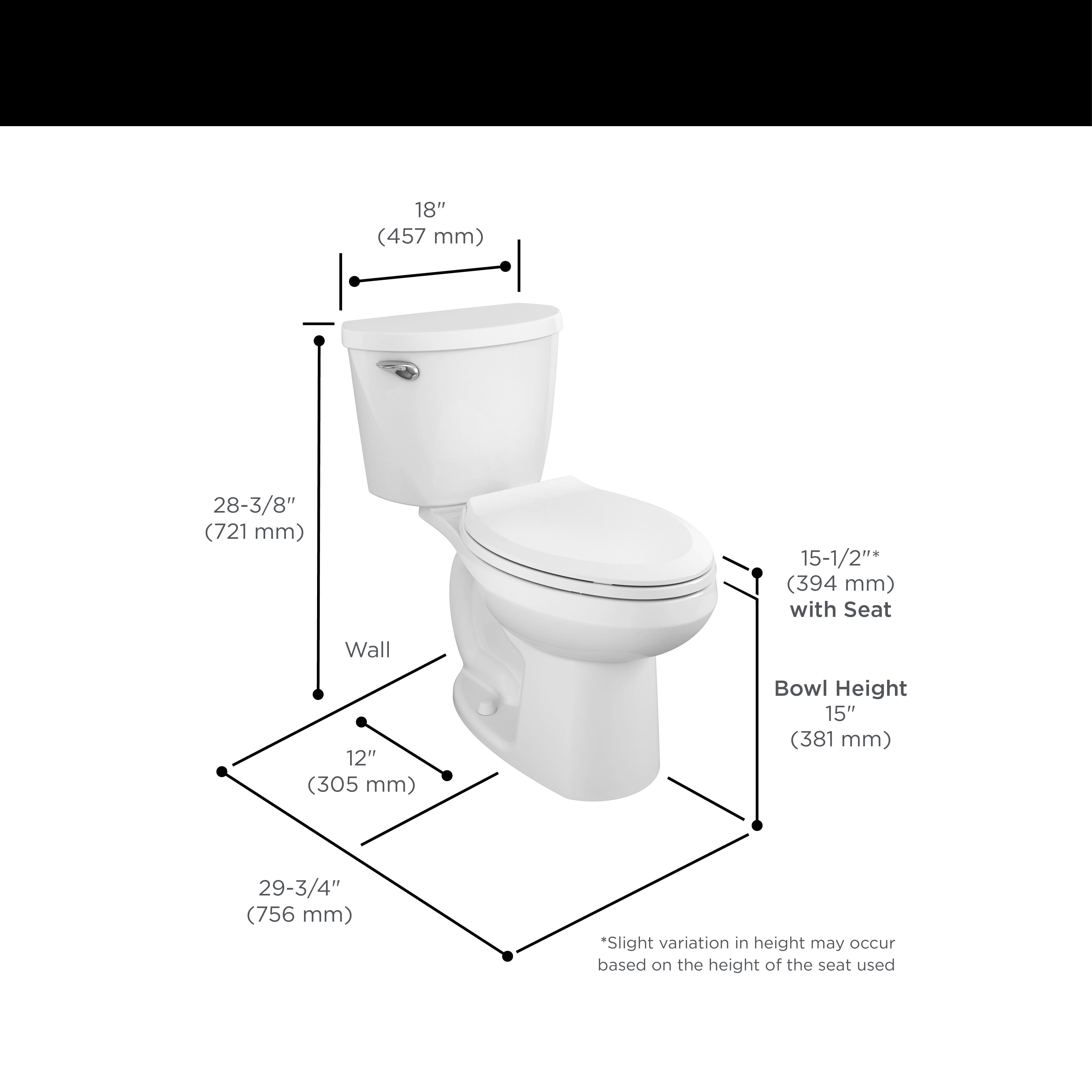 Reliant® TwoPiece Standard Height Elongated Toilet with Seat